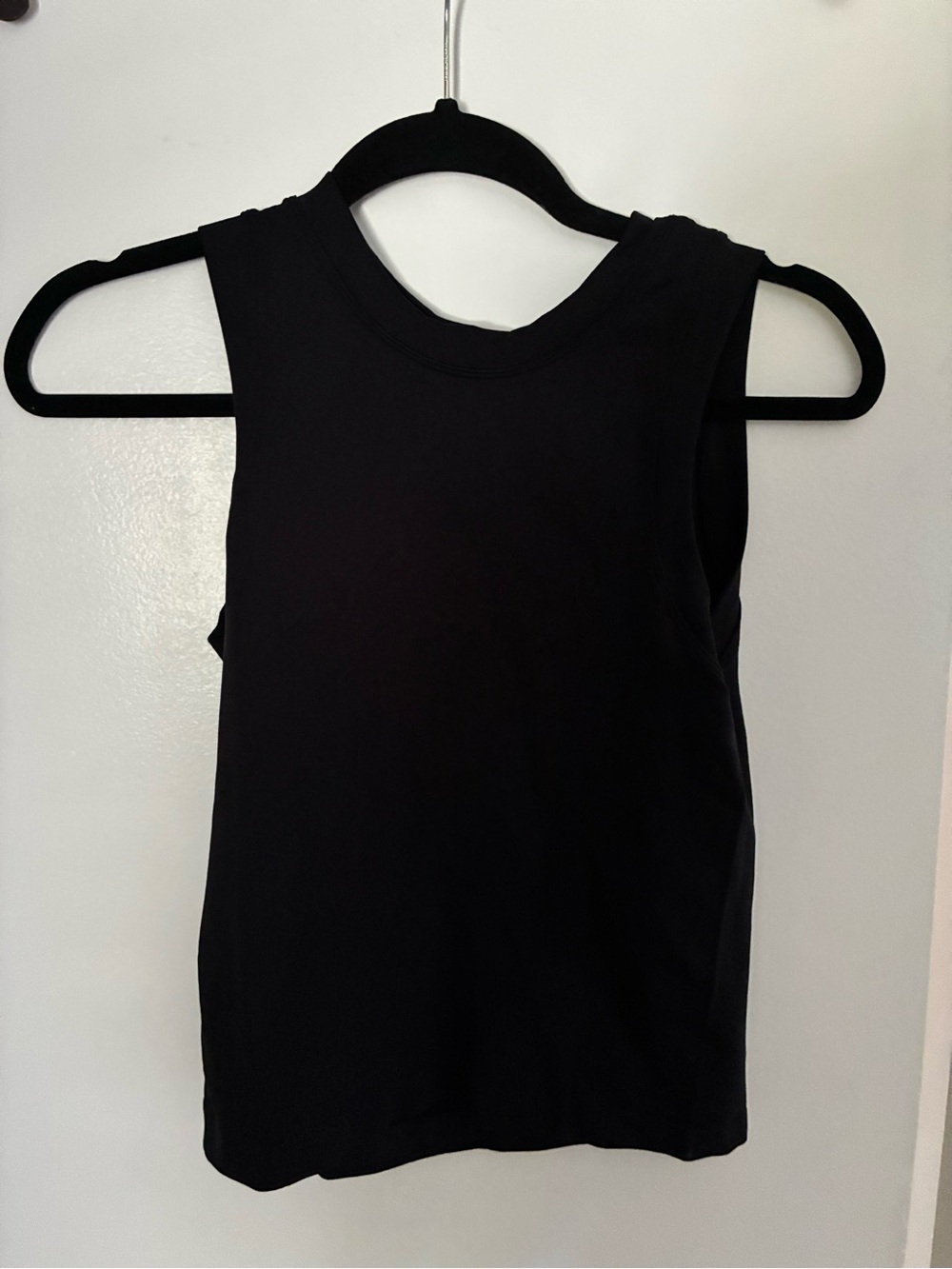 Women's Black Stretch Highneck Cropped Top